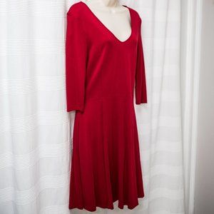 NWOT Stretchy Red Fit & Flare Dress
